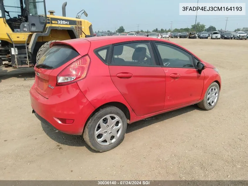 2012 Ford Fiesta Se VIN: 3FADP4EJ3CM164193 Lot: 30036140