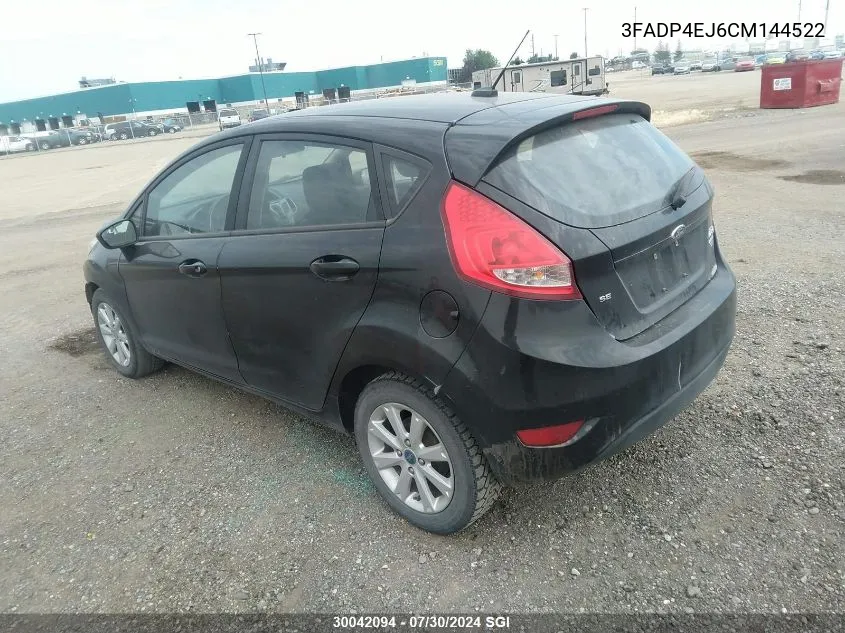 2012 Ford Fiesta Se VIN: 3FADP4EJ6CM144522 Lot: 30042094