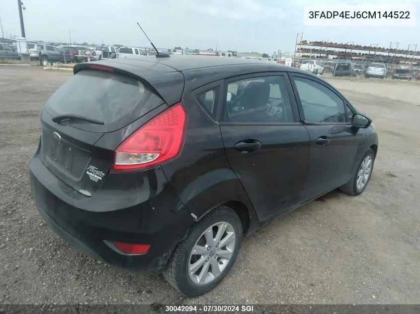 2012 Ford Fiesta Se VIN: 3FADP4EJ6CM144522 Lot: 30042094