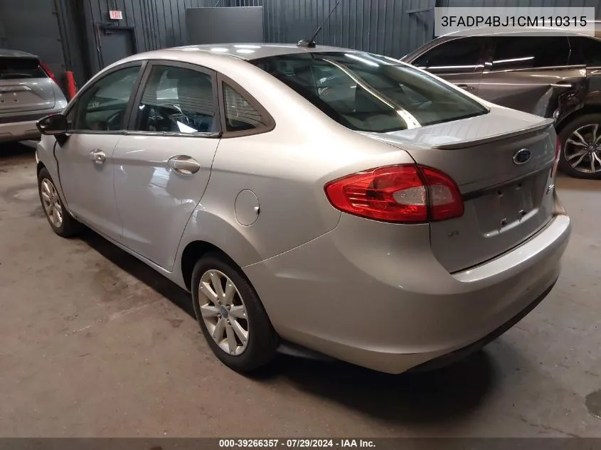 2012 Ford Fiesta Se VIN: 3FADP4BJ1CM110315 Lot: 39266357