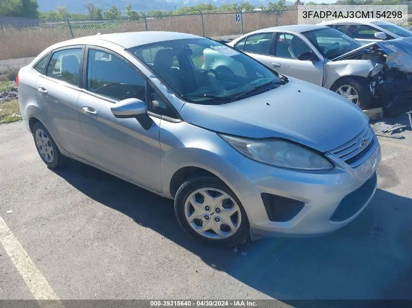 2012 Ford Fiesta S VIN: 3FADP4AJ3CM154298 Lot: 39315640