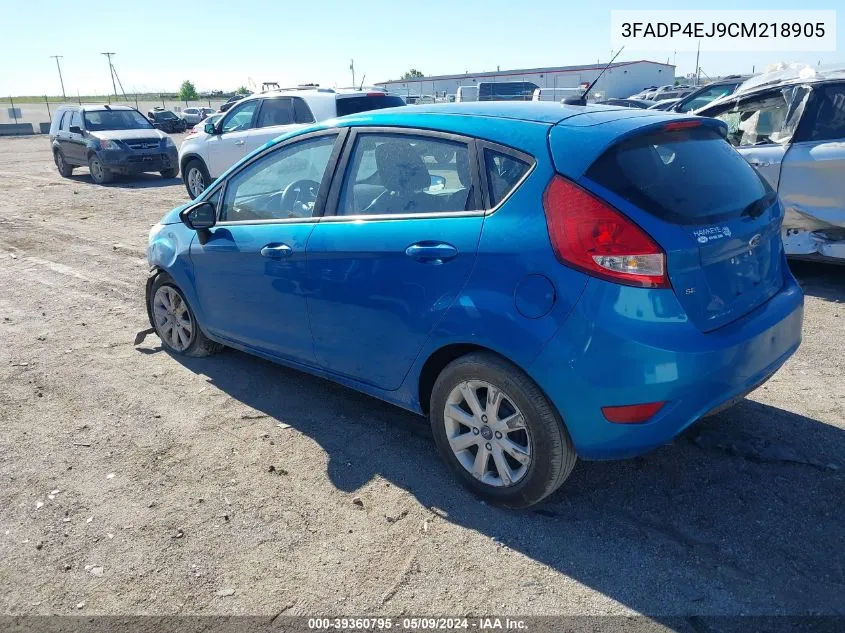 2012 Ford Fiesta Se VIN: 3FADP4EJ9CM218905 Lot: 39360795