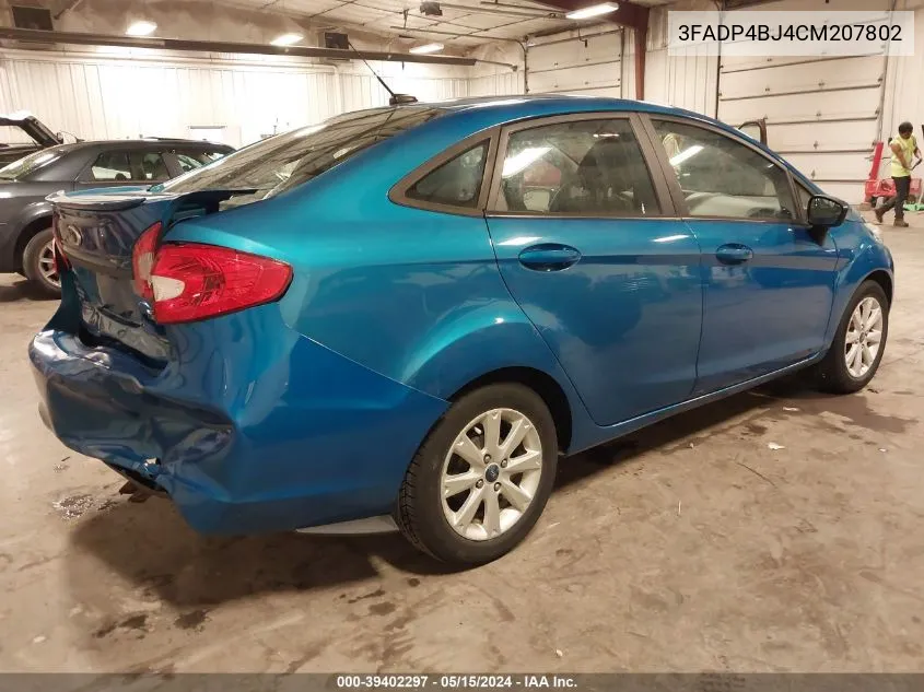 2012 Ford Fiesta Se VIN: 3FADP4BJ4CM207802 Lot: 39402297