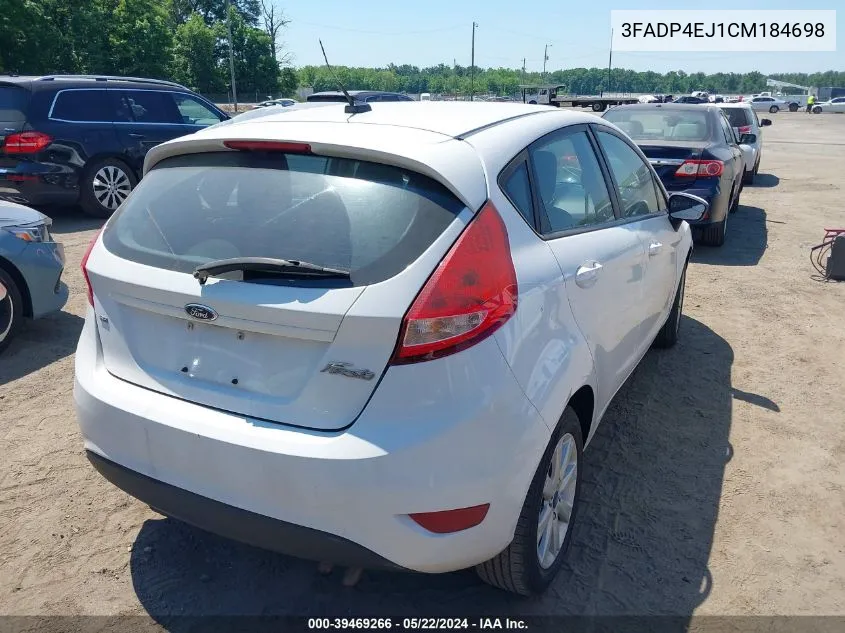 2012 Ford Fiesta Se VIN: 3FADP4EJ1CM184698 Lot: 39469266