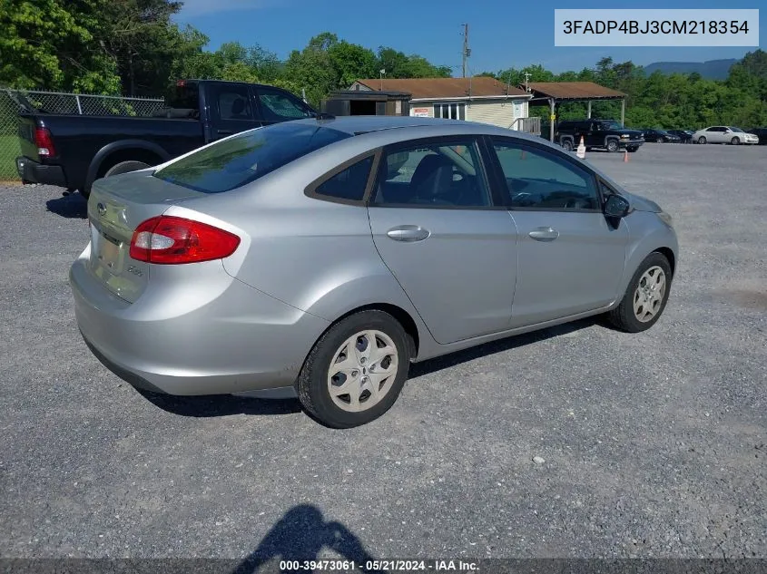 2012 Ford Fiesta Se VIN: 3FADP4BJ3CM218354 Lot: 39473061