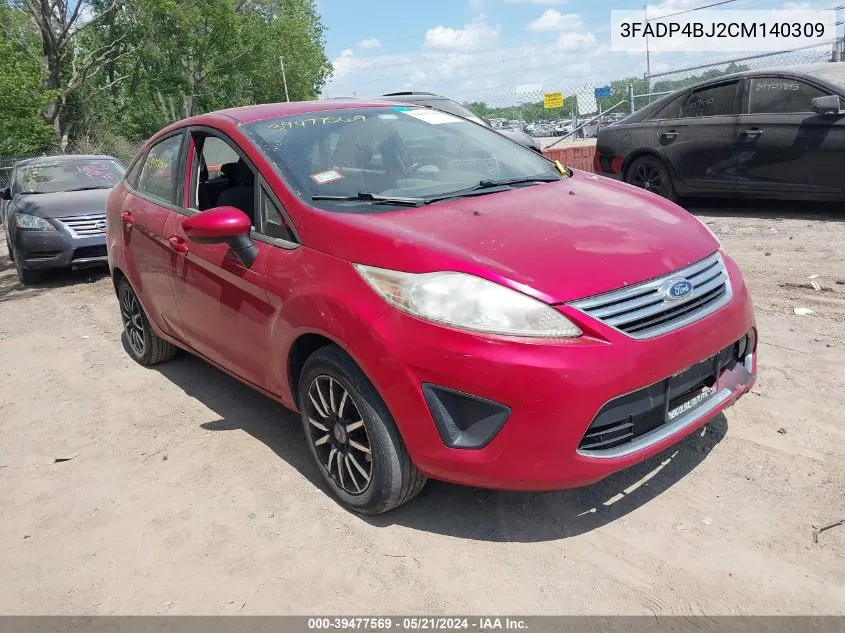 2012 Ford Fiesta Se VIN: 3FADP4BJ2CM140309 Lot: 39477569