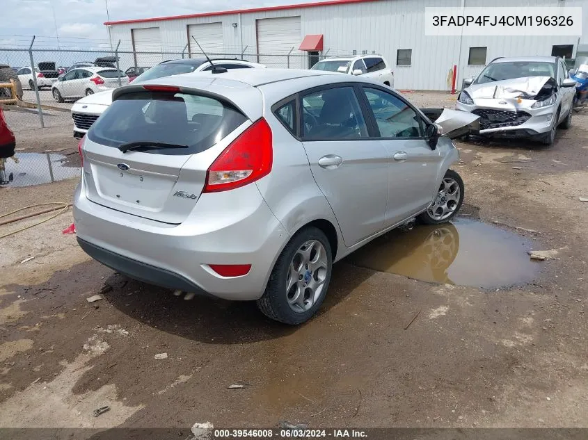 2012 Ford Fiesta Ses VIN: 3FADP4FJ4CM196326 Lot: 39546008