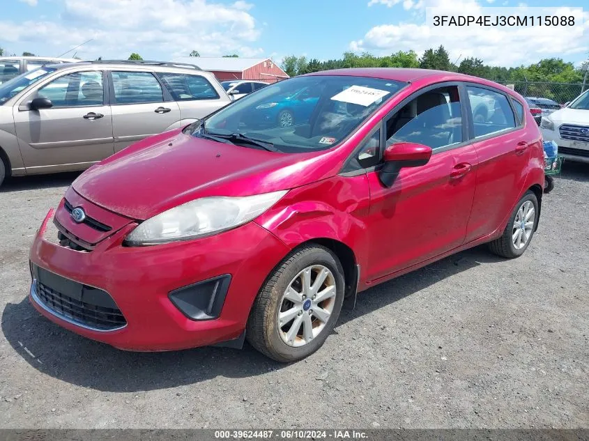 2012 Ford Fiesta Se VIN: 3FADP4EJ3CM115088 Lot: 39624487