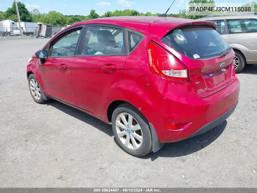 2012 Ford Fiesta Se VIN: 3FADP4EJ3CM115088 Lot: 39624487