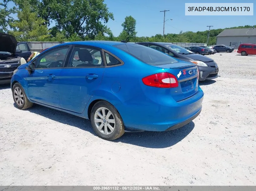 2012 Ford Fiesta Se VIN: 3FADP4BJ3CM161170 Lot: 39651132