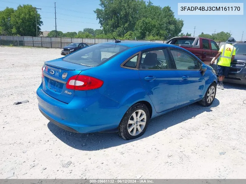 2012 Ford Fiesta Se VIN: 3FADP4BJ3CM161170 Lot: 39651132