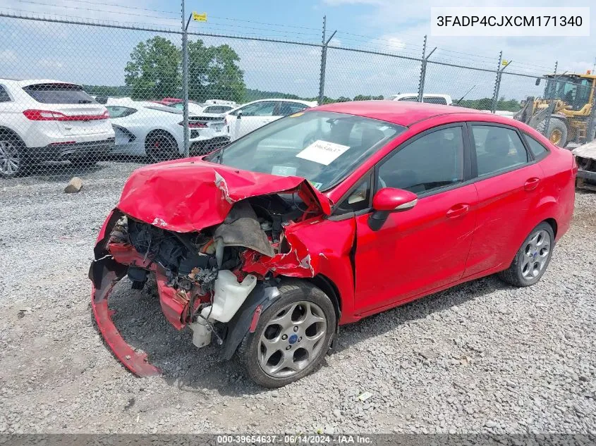 2012 Ford Fiesta Sel VIN: 3FADP4CJXCM171340 Lot: 39654637