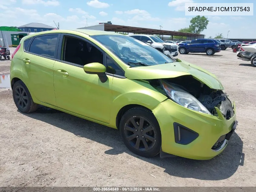 2012 Ford Fiesta Se VIN: 3FADP4EJ1CM137543 Lot: 39654849