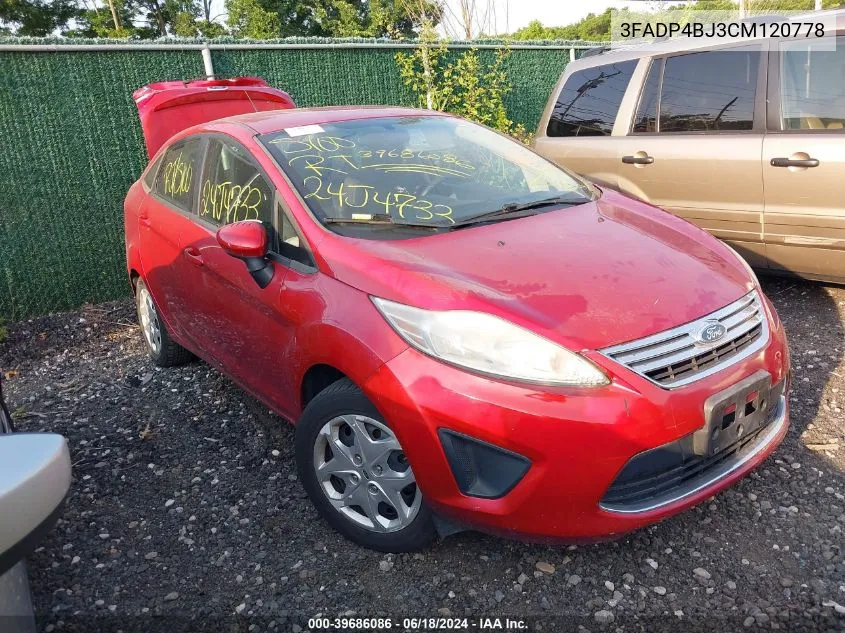 2012 Ford Fiesta Se VIN: 3FADP4BJ3CM120778 Lot: 39686086