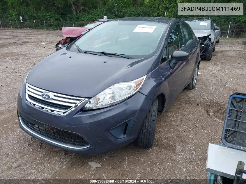 2012 Ford Fiesta Se VIN: 3FADP4BJ0CM111469 Lot: 39692468