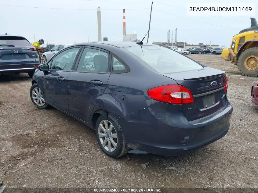 2012 Ford Fiesta Se VIN: 3FADP4BJ0CM111469 Lot: 39692468