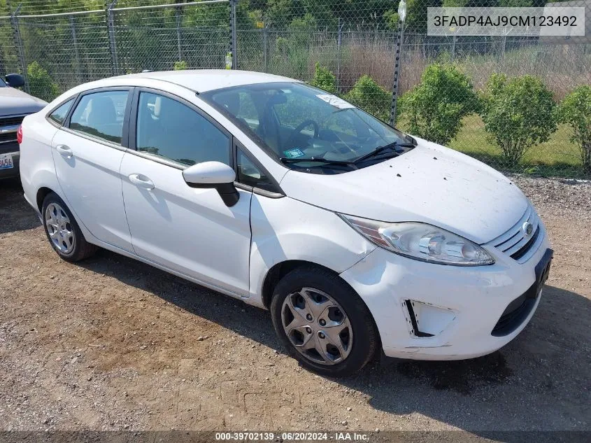 2012 Ford Fiesta S VIN: 3FADP4AJ9CM123492 Lot: 39702139