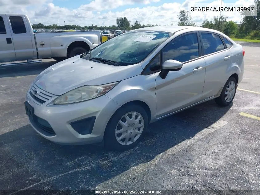 2012 Ford Fiesta S VIN: 3FADP4AJ9CM139997 Lot: 39737094