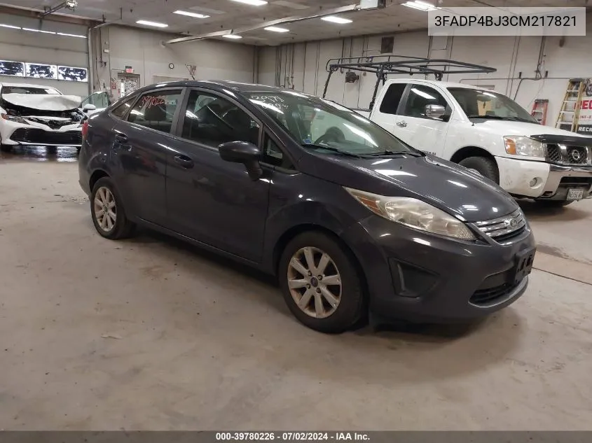 2012 Ford Fiesta Se VIN: 3FADP4BJ3CM217821 Lot: 39780226