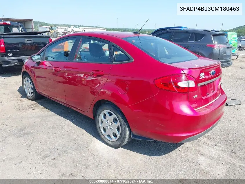 2012 Ford Fiesta Se VIN: 3FADP4BJ3CM180463 Lot: 39808874