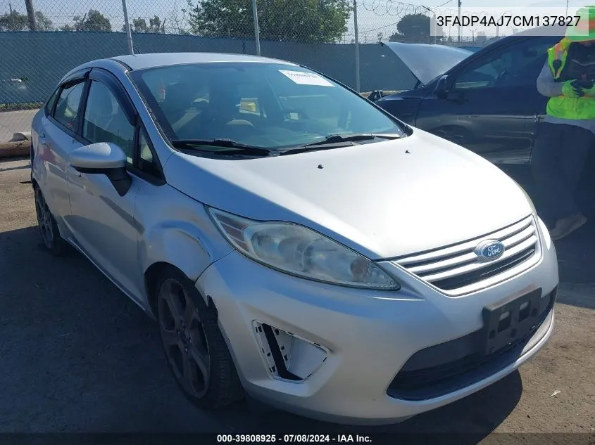 2012 Ford Fiesta S VIN: 3FADP4AJ7CM137827 Lot: 39808925