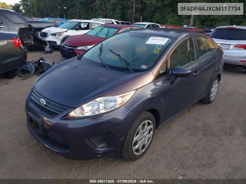 2012 Ford Fiesta S VIN: 3FADP4AJXCM117734 Lot: 39811425