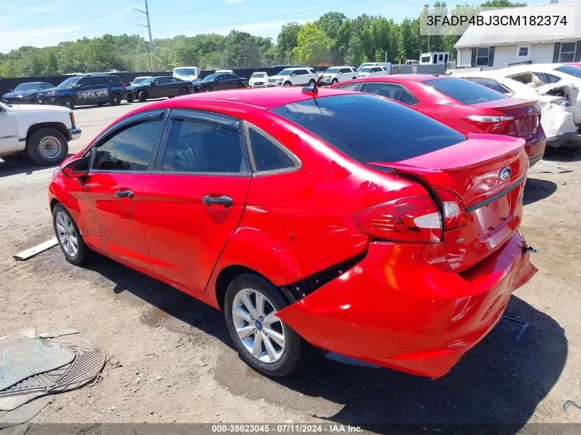 2012 Ford Fiesta Se VIN: 3FADP4BJ3CM182374 Lot: 39823045