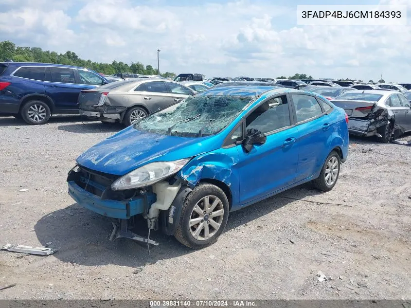 2012 Ford Fiesta Se VIN: 3FADP4BJ6CM184393 Lot: 39831140