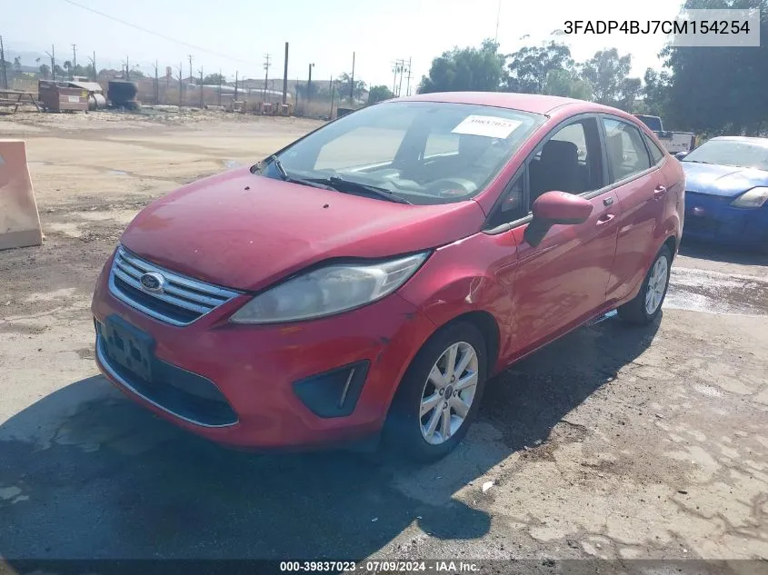 2012 Ford Fiesta Se VIN: 3FADP4BJ7CM154254 Lot: 39837023