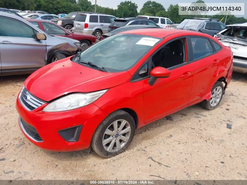 2012 Ford Fiesta Se VIN: 3FADP4BJ9CM114340 Lot: 39838510