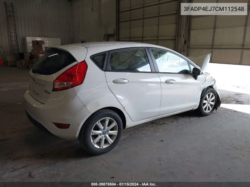 2012 Ford Fiesta Se VIN: 3FADP4EJ7CM112548 Lot: 39875504