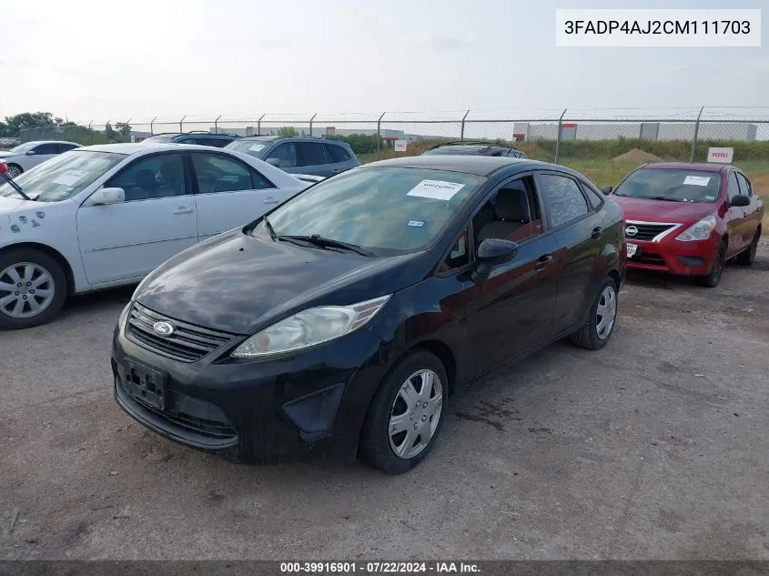 3FADP4AJ2CM111703 2012 Ford Fiesta S