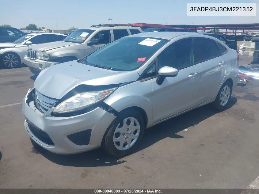 2012 Ford Fiesta Se VIN: 3FADP4BJ3CM221352 Lot: 39940303