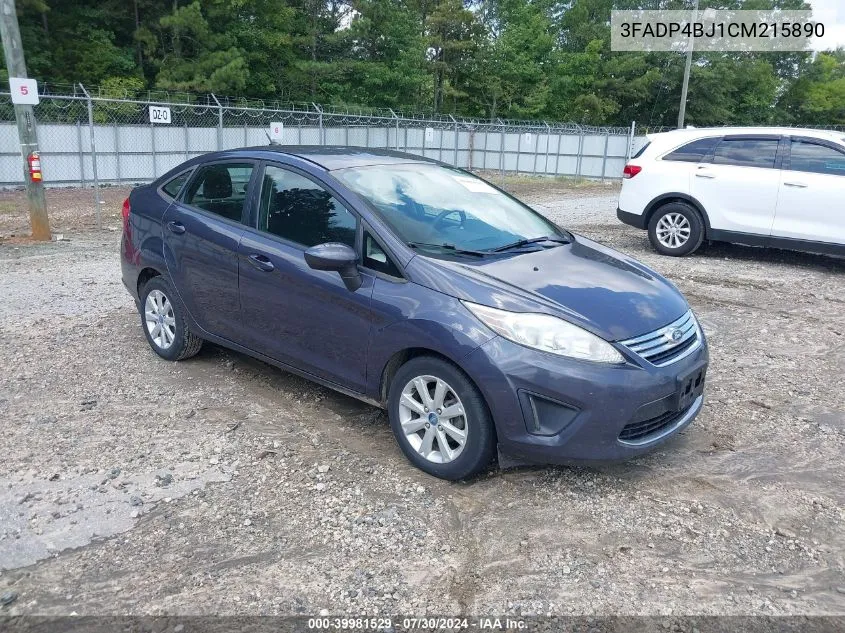 2012 Ford Fiesta Se VIN: 3FADP4BJ1CM215890 Lot: 39981529