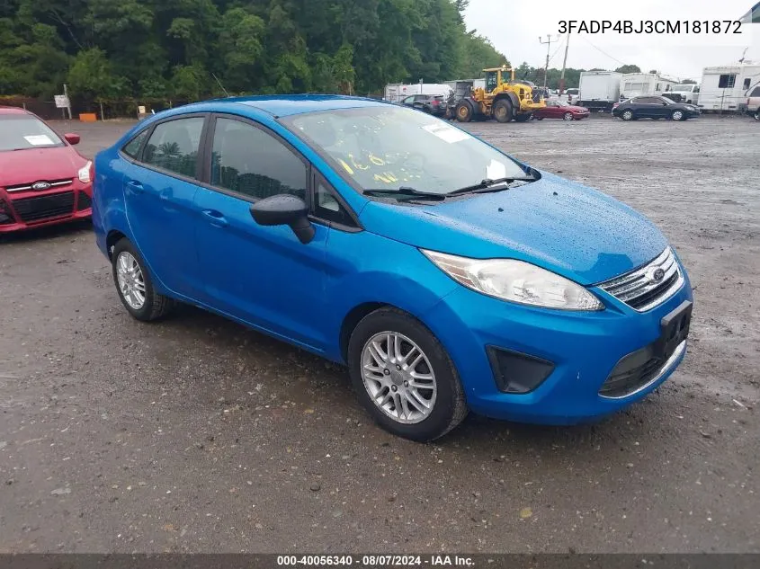 2012 Ford Fiesta Se VIN: 3FADP4BJ3CM181872 Lot: 40056340