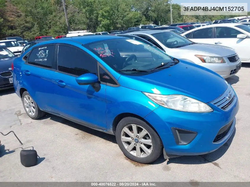 2012 Ford Fiesta Se VIN: 3FADP4BJ4CM152705 Lot: 40076522