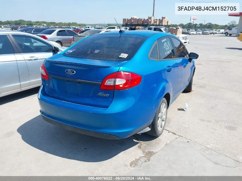 2012 Ford Fiesta Se VIN: 3FADP4BJ4CM152705 Lot: 40076522