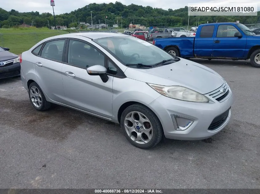 2012 Ford Fiesta Sel VIN: 3FADP4CJ5CM181080 Lot: 40088736