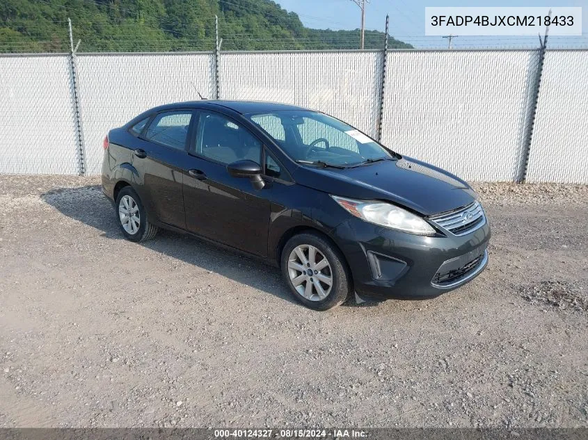 2012 Ford Fiesta Se VIN: 3FADP4BJXCM218433 Lot: 40124327