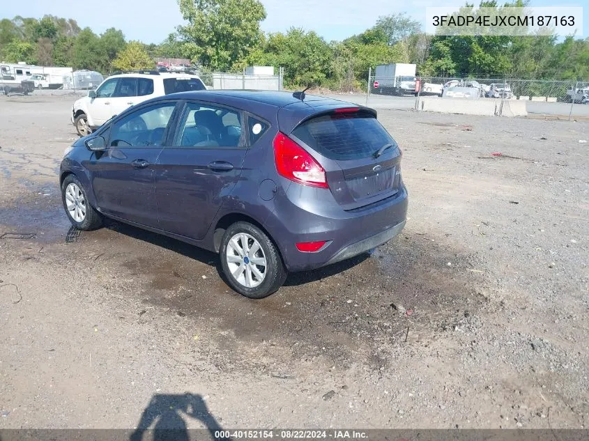 2012 Ford Fiesta Se VIN: 3FADP4EJXCM187163 Lot: 40152154