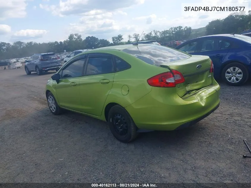 2012 Ford Fiesta Se VIN: 3FADP4BJ7CM180577 Lot: 40162113