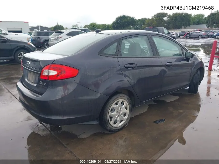 2012 Ford Fiesta Se VIN: 3FADP4BJ1CM219468 Lot: 40209101