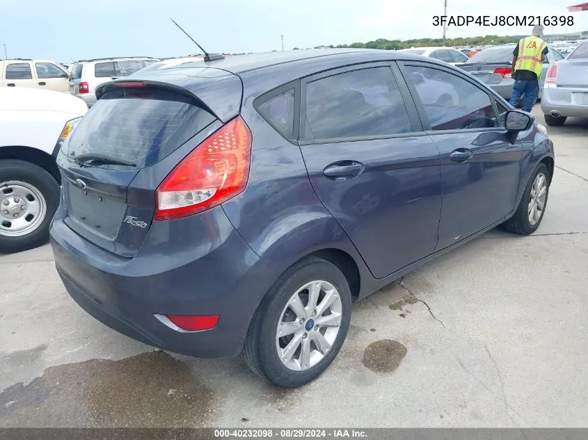 2012 Ford Fiesta Se VIN: 3FADP4EJ8CM216398 Lot: 40232098