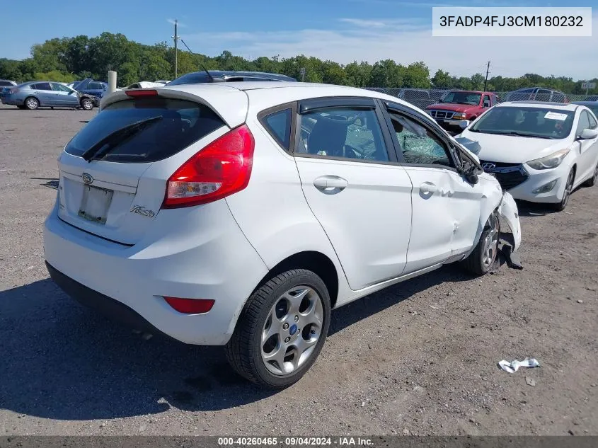 2012 Ford Fiesta Ses VIN: 3FADP4FJ3CM180232 Lot: 40260465