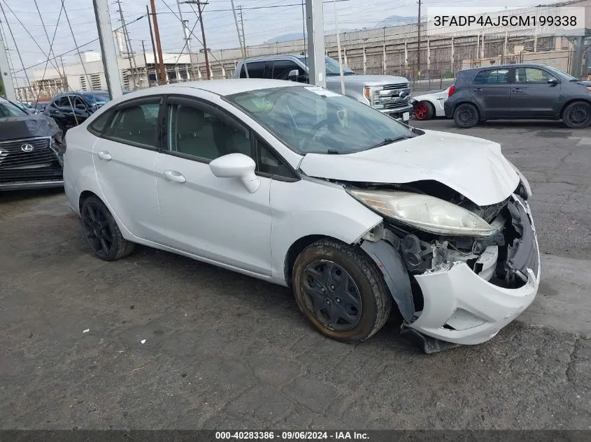 2012 Ford Fiesta S VIN: 3FADP4AJ5CM199338 Lot: 40283386