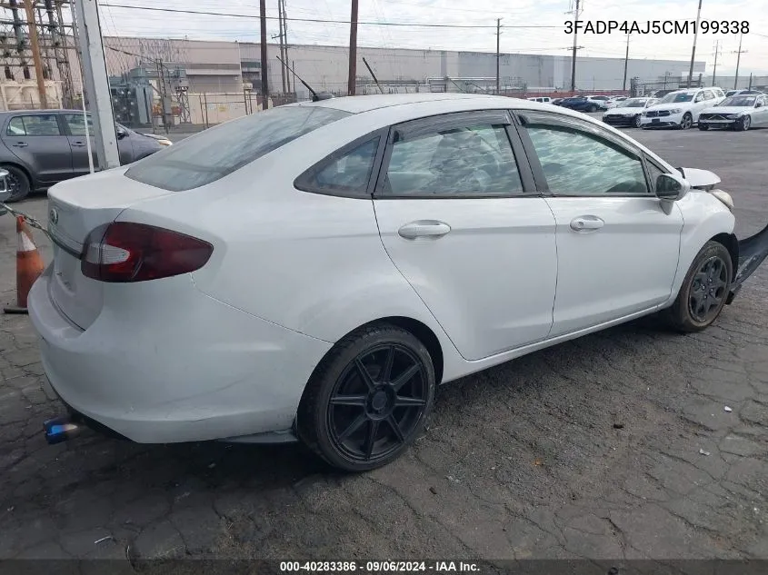 2012 Ford Fiesta S VIN: 3FADP4AJ5CM199338 Lot: 40283386