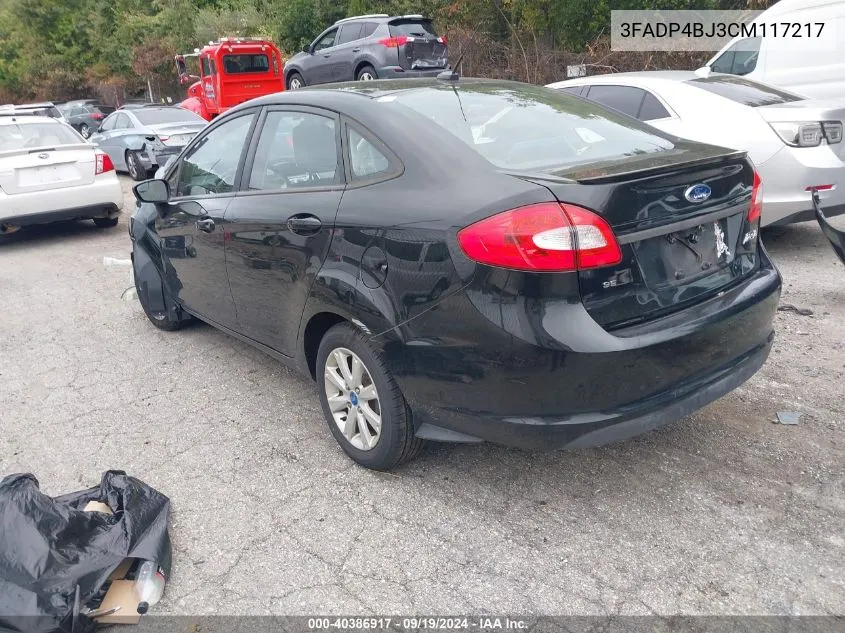 2012 Ford Fiesta Se VIN: 3FADP4BJ3CM117217 Lot: 40386917