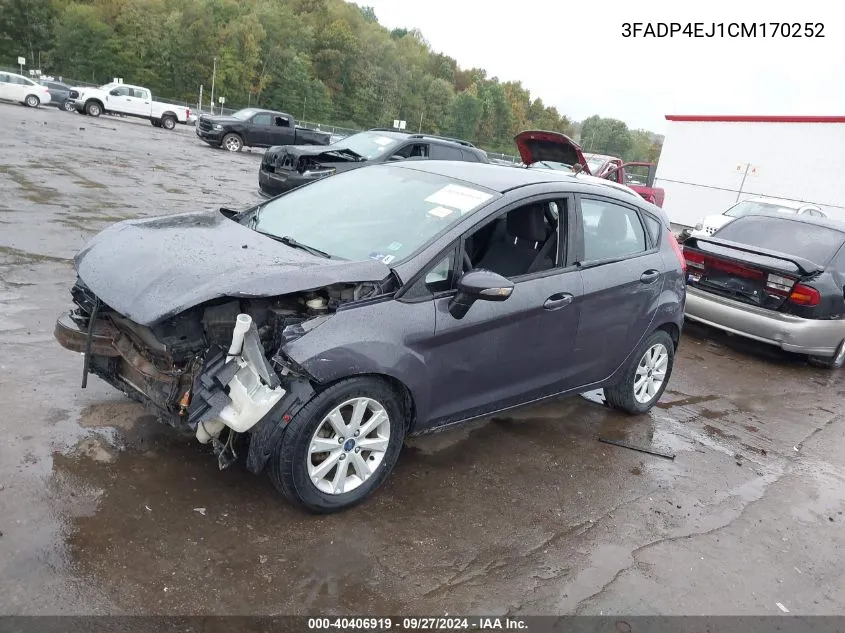 2012 Ford Fiesta Se VIN: 3FADP4EJ1CM170252 Lot: 40406919