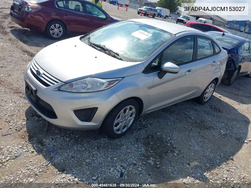 2012 Ford Fiesta S VIN: 3FADP4AJ0CM153027 Lot: 40481638