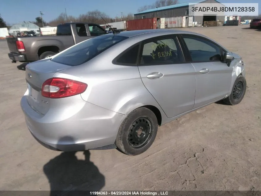 2013 Ford Fiesta Se VIN: 3FADP4BJ8DM128358 Lot: 11994363